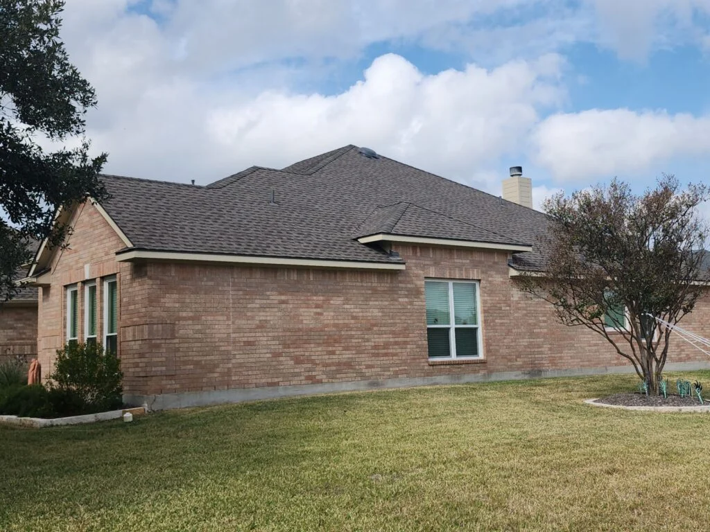 Standing seam metal roof on a rural home